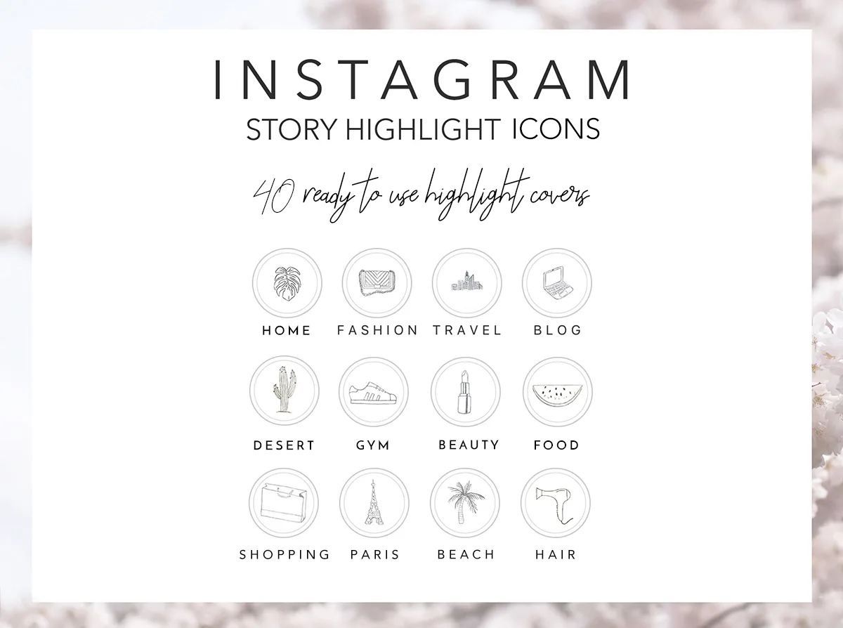 40 Hand Drawn Instagram Icons