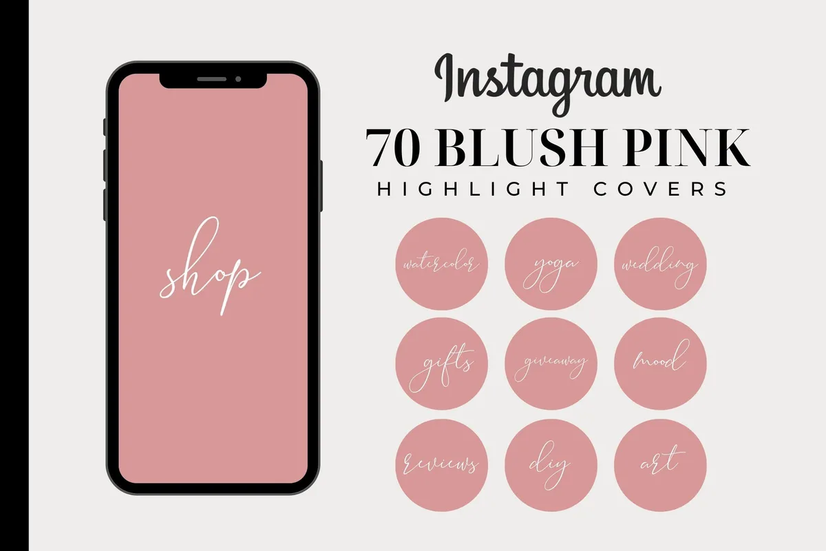 70 Blush Pink Instagram Story Highlight