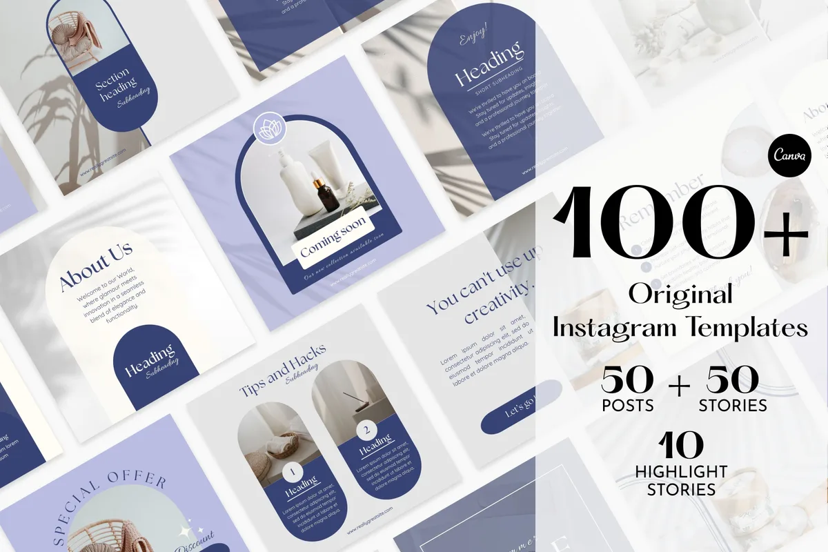 Aesthetic Blue Instagram Templates