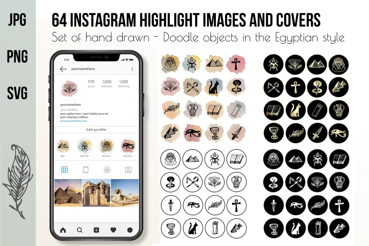 Hand Drawn Instagram Highlight Icons