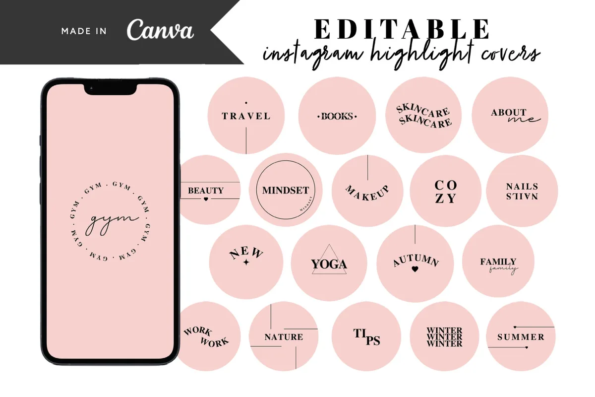 Pink Instagram Story Highlight Covers