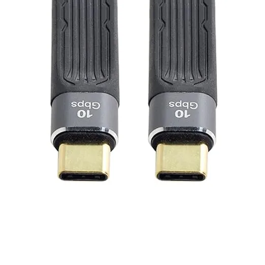 chenyang USB-C Type-C Male to USB-C Male USB 3.1 10Gbps 65W 3A Flat Slim FPC Data Cable for Laptop & Phone 13cm