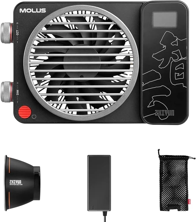 zhi yun ZHIYUN MOLUS X100 Bi-Color 100W COB Video Light, 385g LED Pocket Light 17317Lux 2700K-6500K CRI 95+/TLCI 97+ with Bluetooth App Con