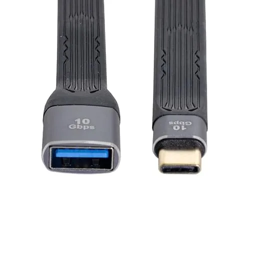 chenyang USB 3.0 Type A Female to USB-C USB 3.1 Type C Male Host OTG Flat Slim FPC Data Cable for Laptop & Phone