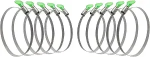 GLIDESTORE 4-Inch Key Hose Clamp, Key-Type Adjustable Stainless Steel Hose Clamps, Pipe Clamp, Worm Gear Clamps, Dryer Vent Clamp, Thumb Sc